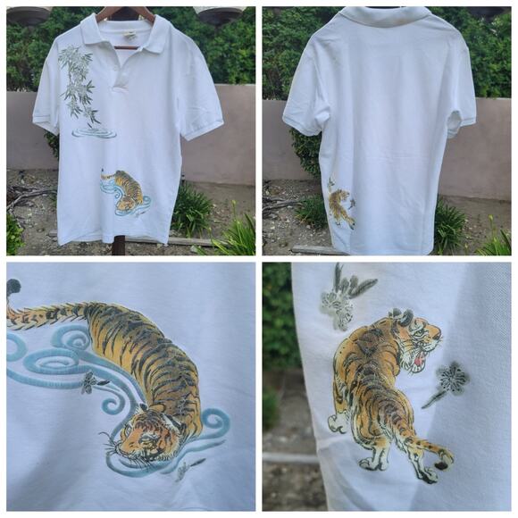 Vtg Japanese Brand Tigers Polo Shirt - Picture 1 of 9